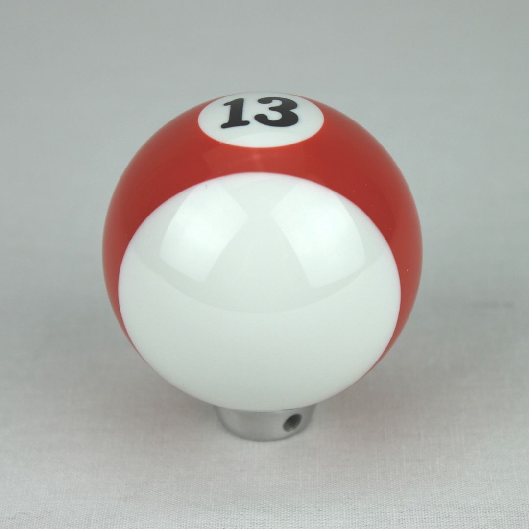 Orange Stripe 13 Pool Ball Gear Shifter Handle Shift Knob Column Floor